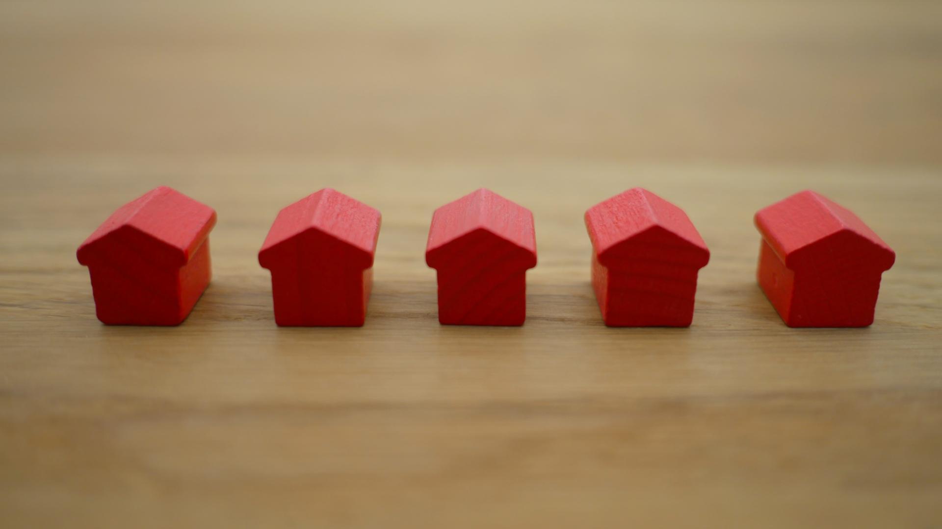 row of small red houses